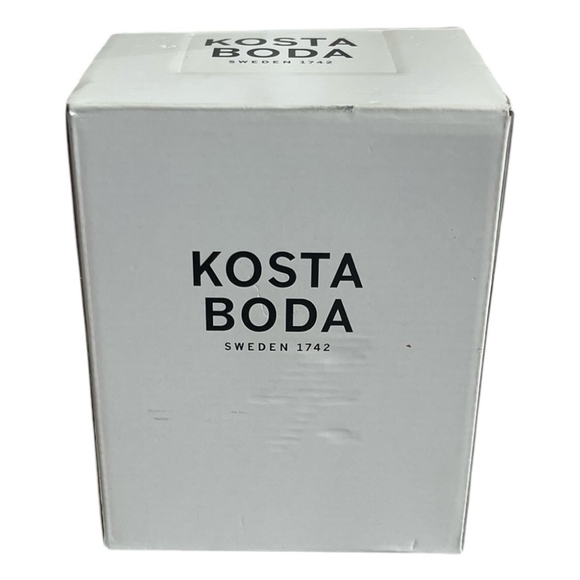 NIB Kosta Boda White Blue Swirl Glass Ornament HandBlown Ball Christmas Ornament - Picture 5 of 5